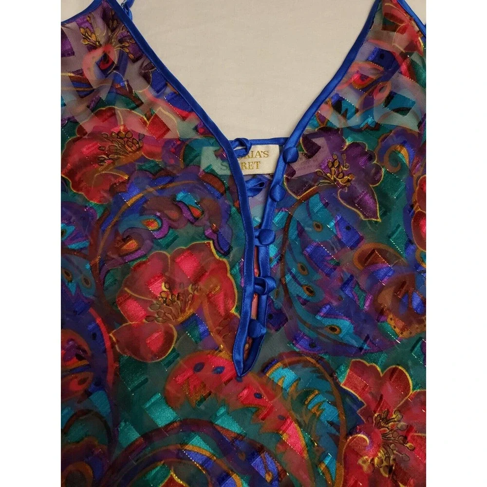 VICTORIA’S SECRET Vintage Gold Label Blue Teddy Bodysuit Romper Size Medium EUC